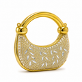 Gold Crystal Embellished Mini Bag