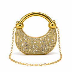 Gold Crystal Embellished Mini Bag