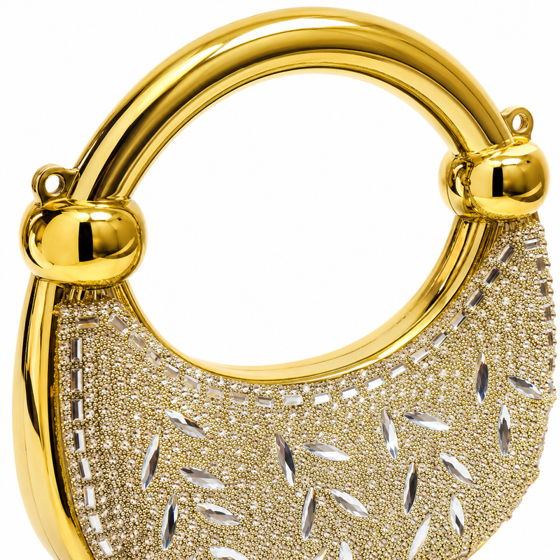 Gold Crystal Embellished Mini Bag