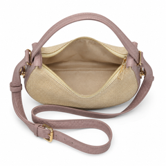 Lydia Crescent Beige Shoulder Bag