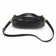 Lydia Crescent Black Shoulder Bag