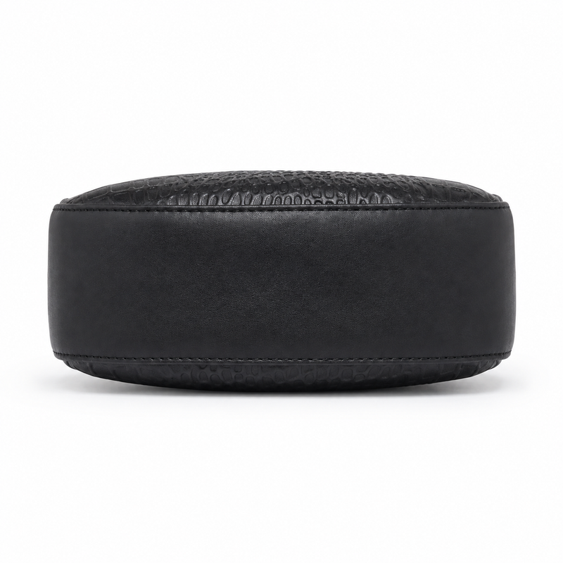 Lydia Crescent Black Shoulder Bag