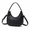 Lydia Crescent Black Shoulder Bag