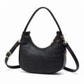 Lydia Crescent Black Shoulder Bag