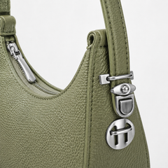 Lydia Crescent Green Shoulder Bag
