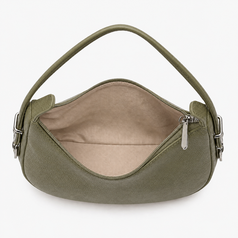 Lydia Crescent Green Shoulder Bag