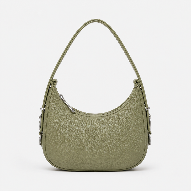 Lydia Crescent Green Shoulder Bag