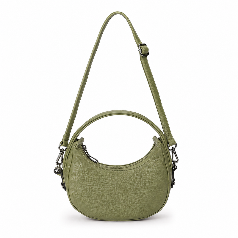 Lydia Crescent Green Shoulder Bag