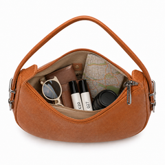 Lydia Crescent Tan Shoulder Bag