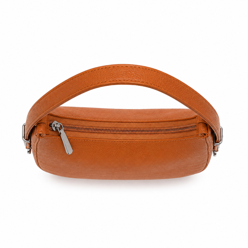 Lydia Crescent Tan Shoulder Bag