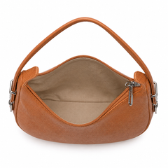 Lydia Crescent Tan Shoulder Bag