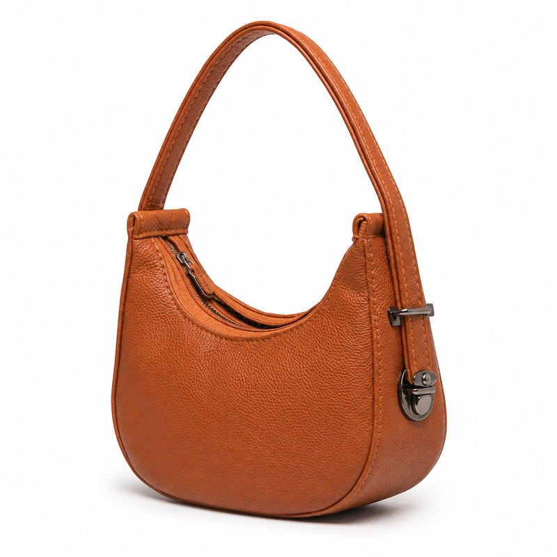 Lydia Crescent Tan Shoulder Bag
