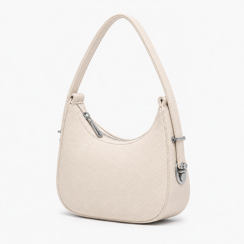 Lydia Crescent off white Shoulder Bag