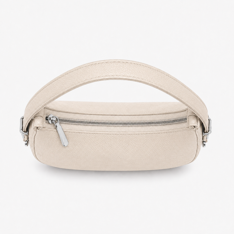 Lydia Crescent off white Shoulder Bag