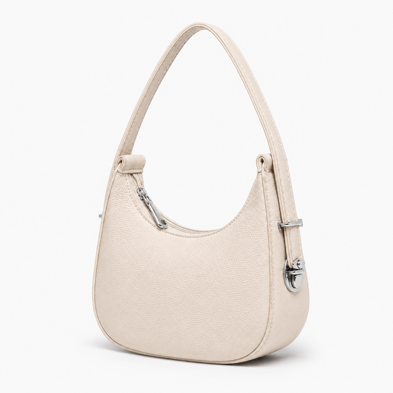 Lydia Crescent off white Shoulder Bag