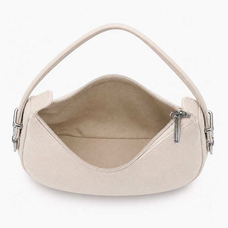 Lydia Crescent off white Shoulder Bag