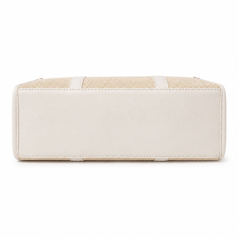 Monroe Accented Durable Beige Tote Bag