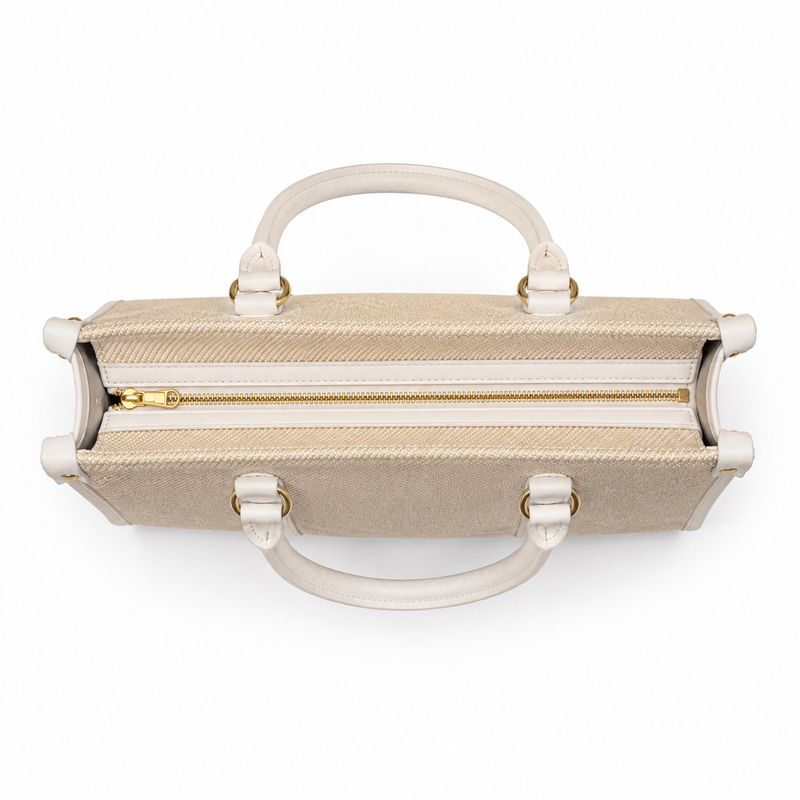 Monroe Accented Durable Beige Tote Bag