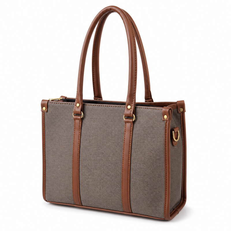 Monroe Accented Durable Brown Tote Bag