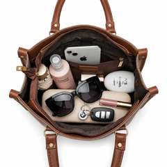 Monroe Accented Durable Brown Tote Bag