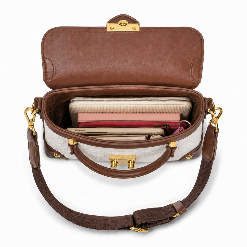 Signature off White Beaufort Satchel Handbag