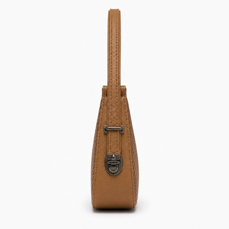 Lydia Crescent Tan Shoulder Bag
