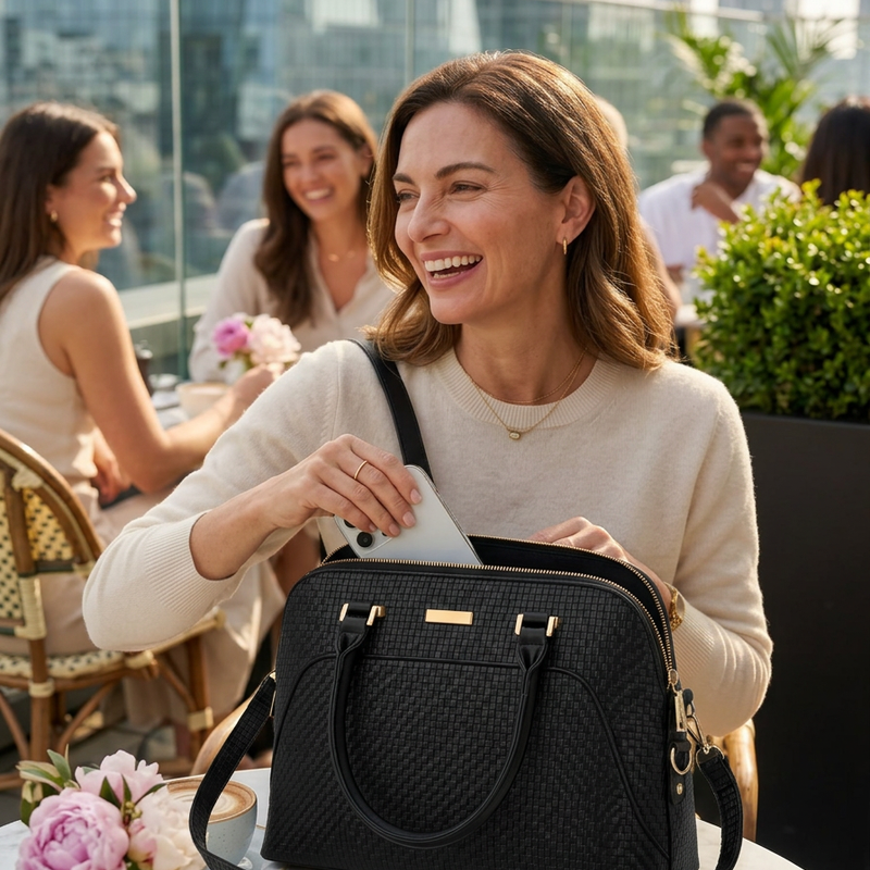 Mono Valle Black Satchel Handbag